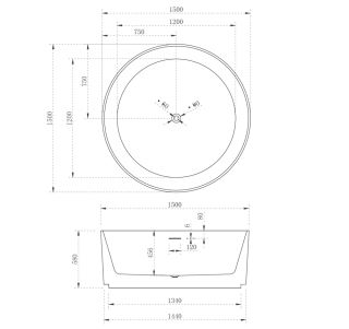Акриловая ванна ABBER AB9442 150см белый
